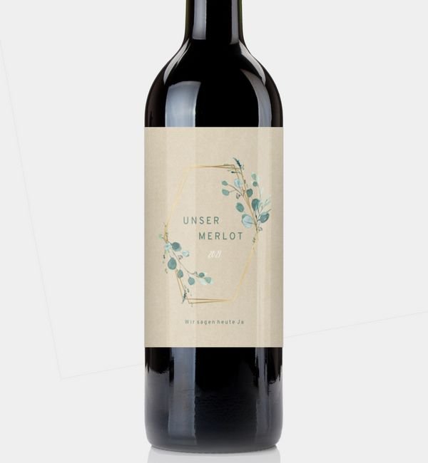 Flaschenetikett hoch