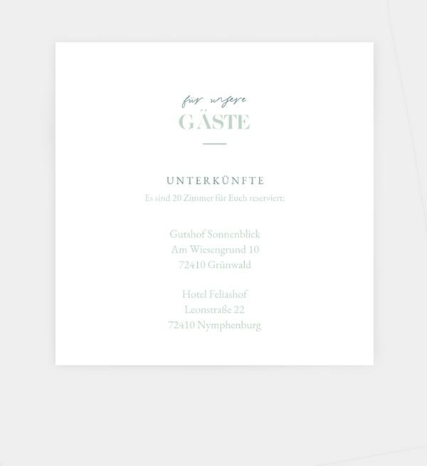 Einlegeblatt quadratisch