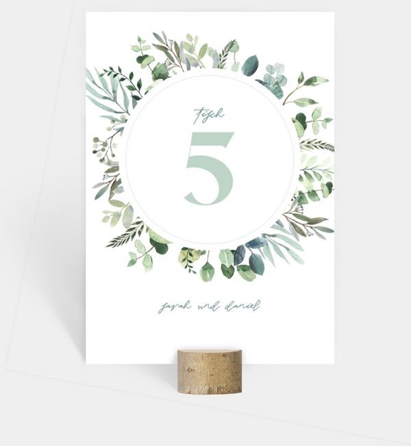 Tischnummern-Karte hoch