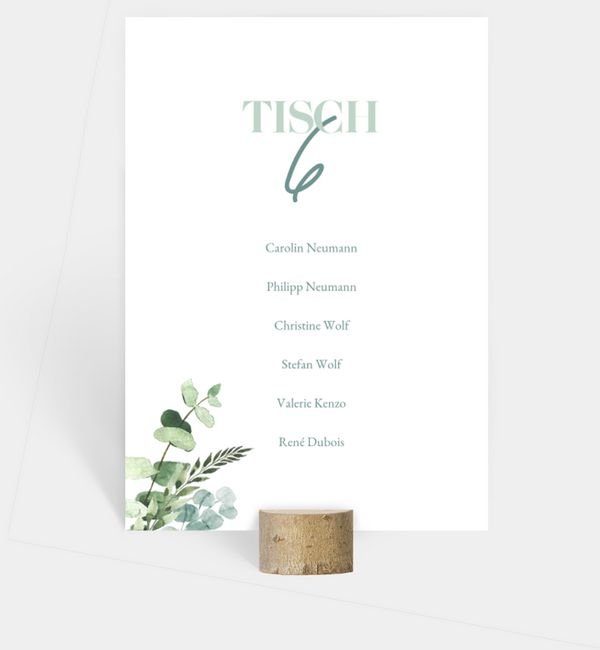 Tischnummern-Karte hoch