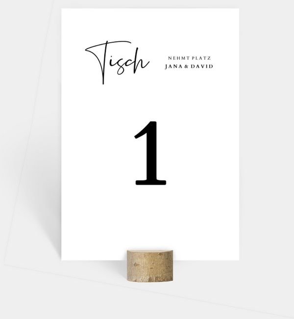 Tischnummern-Karte hoch