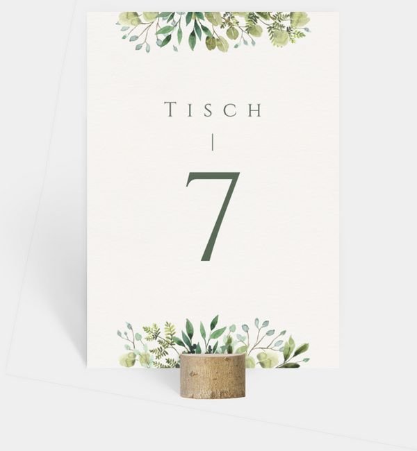 Tischnummern-Karte hoch