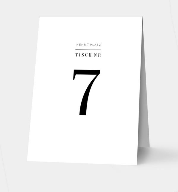 Klappkarte hoch Tischkarte oben