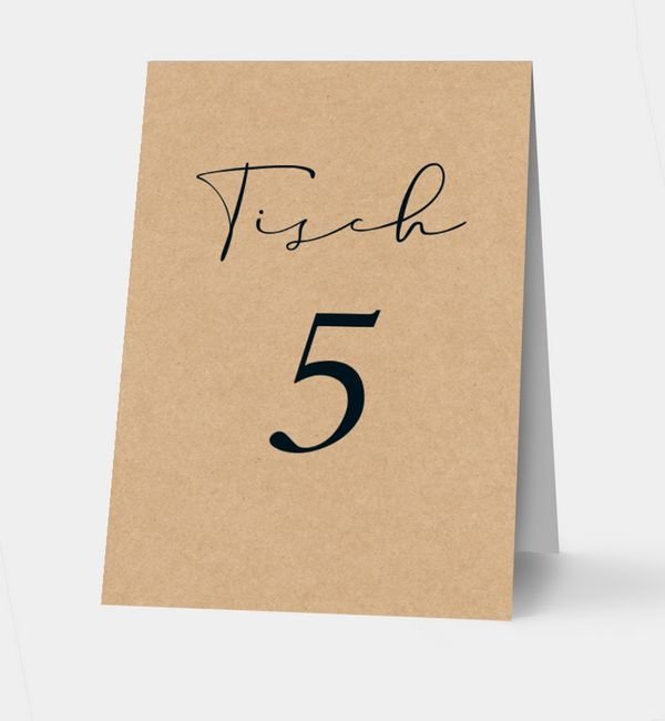 Klappkarte hoch Tischkarte oben