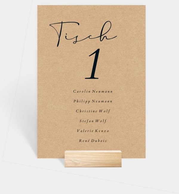Tischnummern-Karte hoch