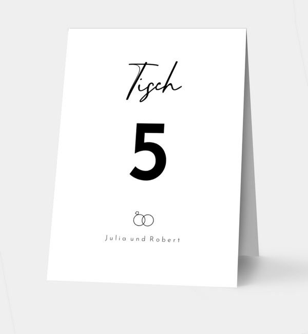 Klappkarte hoch Tischkarte oben