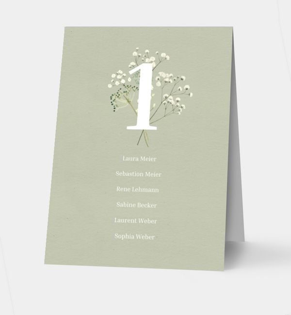 Klappkarte hoch Tischkarte oben