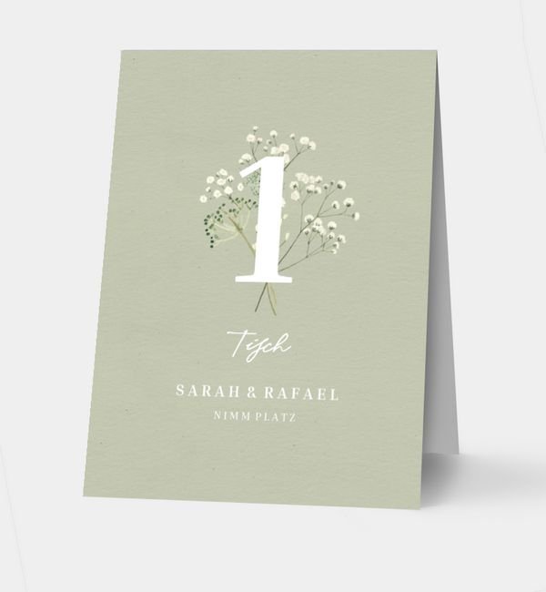 Klappkarte hoch Tischkarte oben