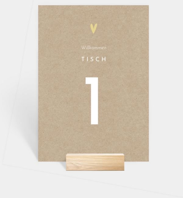 Tischnummern-Karte hoch