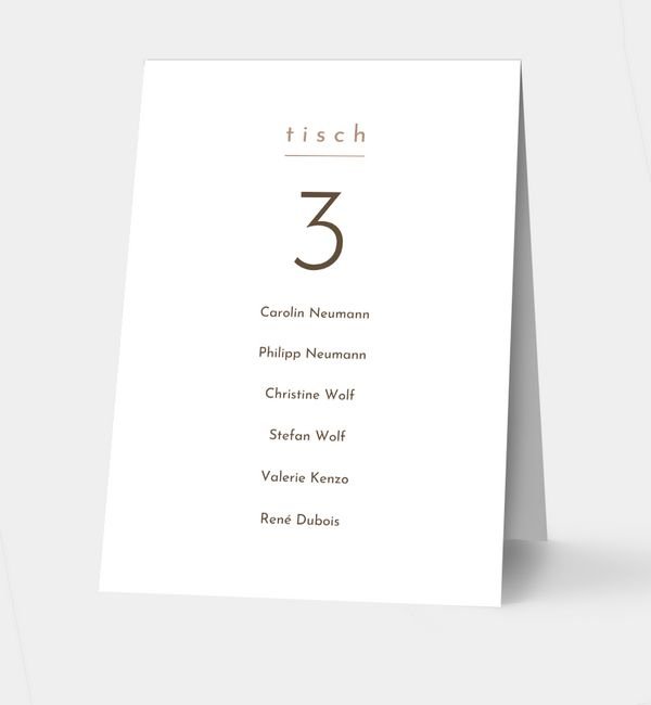 Klappkarte hoch Tischkarte oben