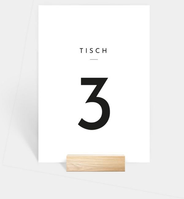 Tischnummern-Karte hoch