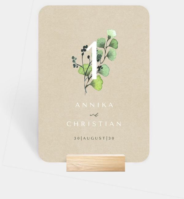 Tischnummern-Karte hoch