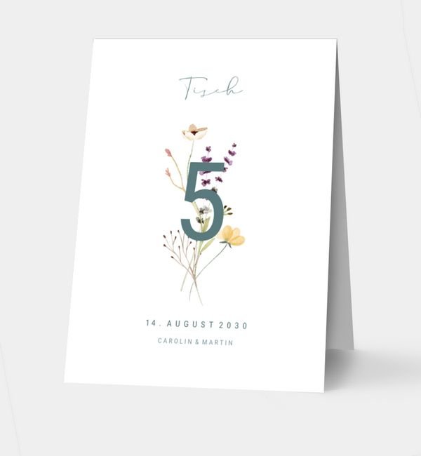 Klappkarte hoch Tischkarte oben