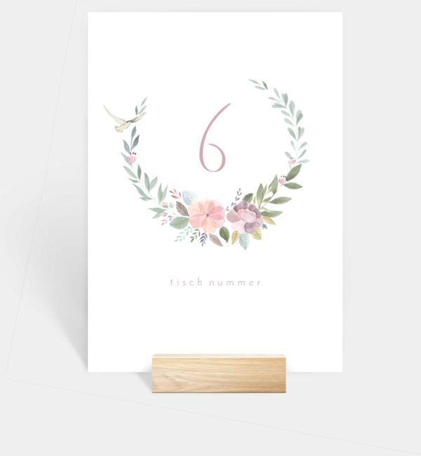 Tischnummern-Karte hoch