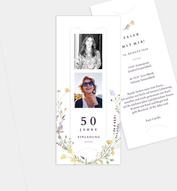 Postkarte mit Fotostreifen