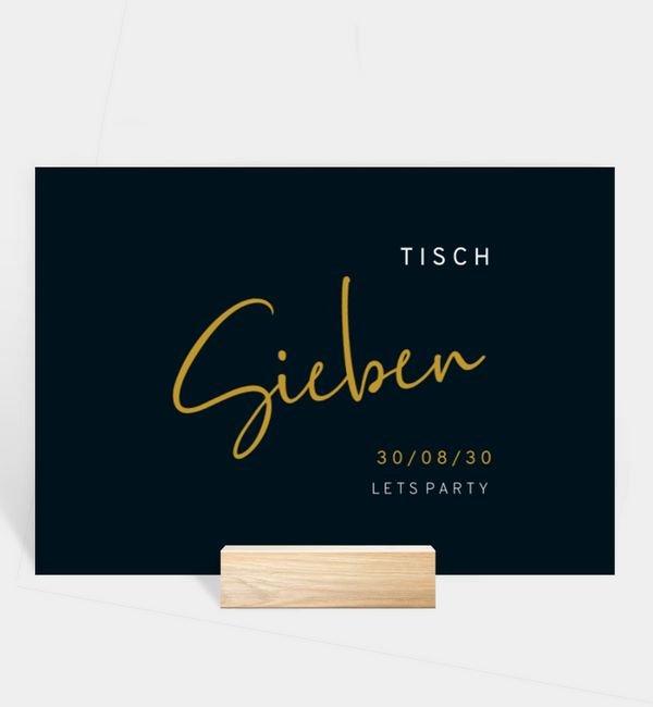 Tischnummern-Karte quer