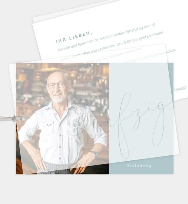 Postkarte quer mit Transparentpapier