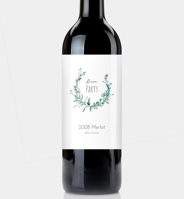 Flaschenetikett hoch