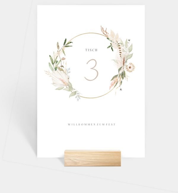 Tischnummern-Karte hoch