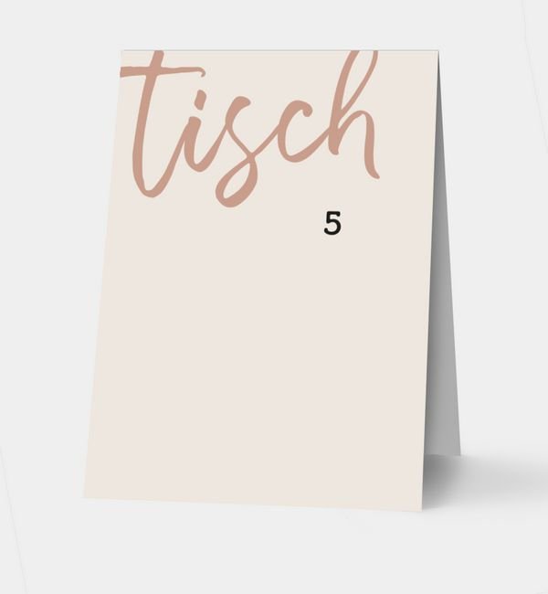 Klappkarte hoch Tischkarte oben