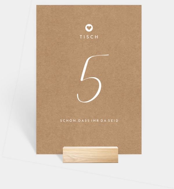 Tischnummern-Karte hoch