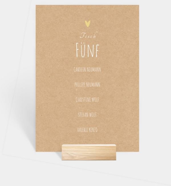 Tischnummern-Karte hoch