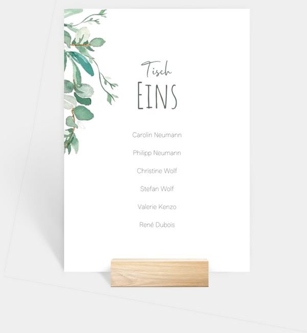 Tischnummern-Karte hoch