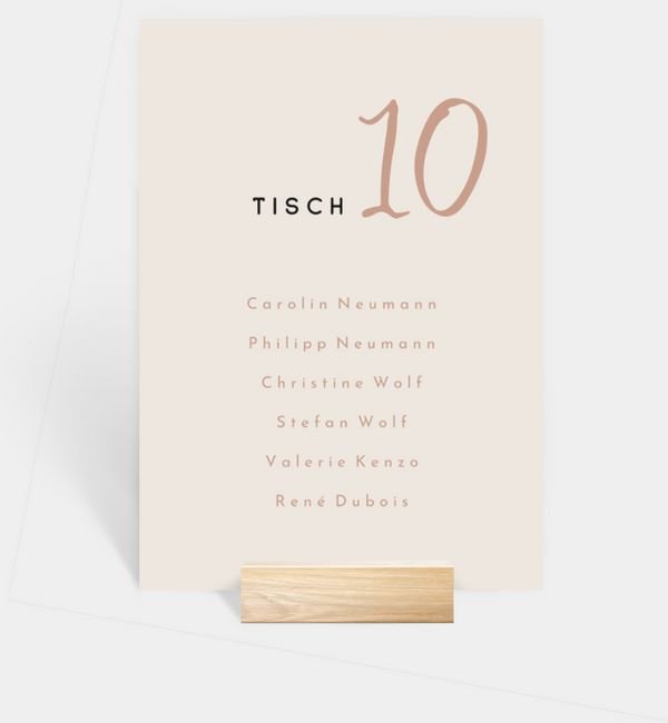 Tischnummern-Karte hoch
