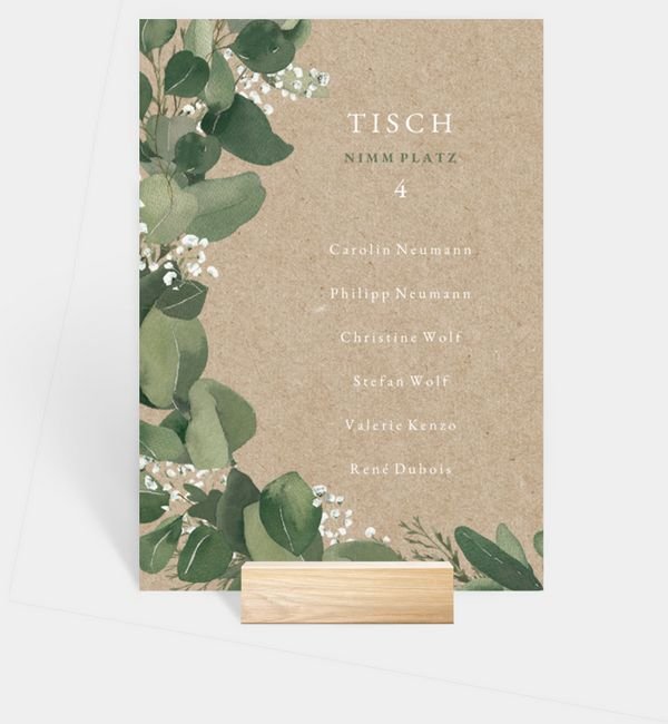 Tischnummern-Karte hoch