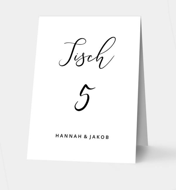 Klappkarte hoch Tischkarte oben