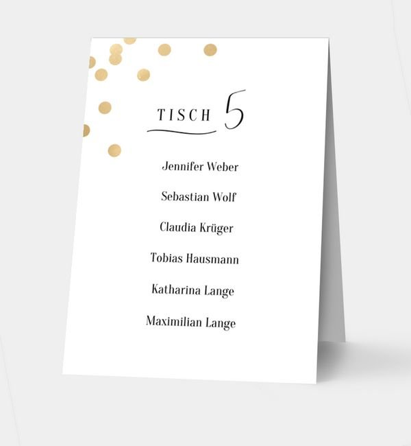 Klappkarte hoch Tischkarte oben