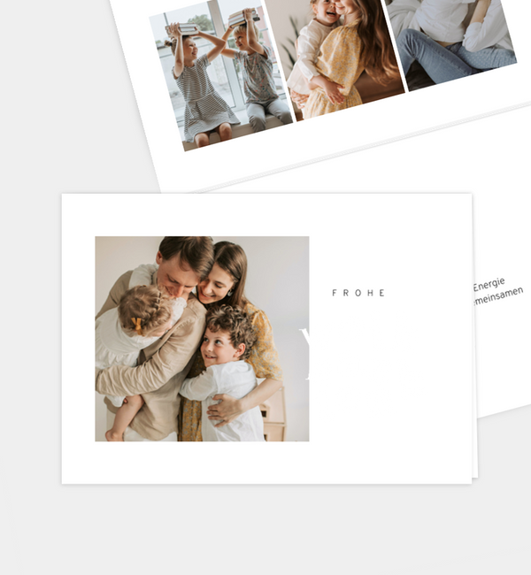 Klappkarte quer, Faltung horizontal