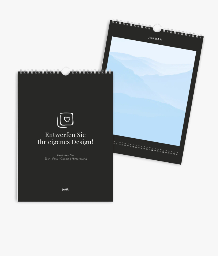 Wandkalender Blanko · Schwarz