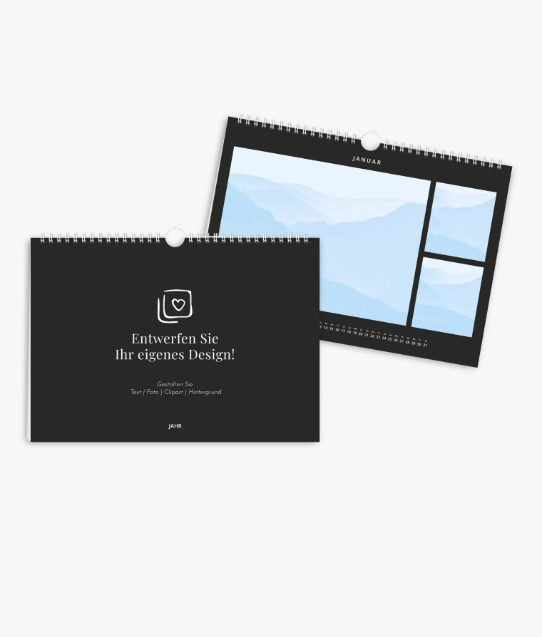 Wandkalender Blanko · Schwarz