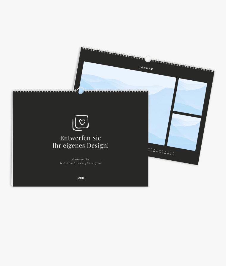 Wandkalender Blanko · Schwarz