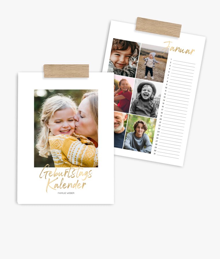 Terminkalender Golden Brush · Geburtstagskalender