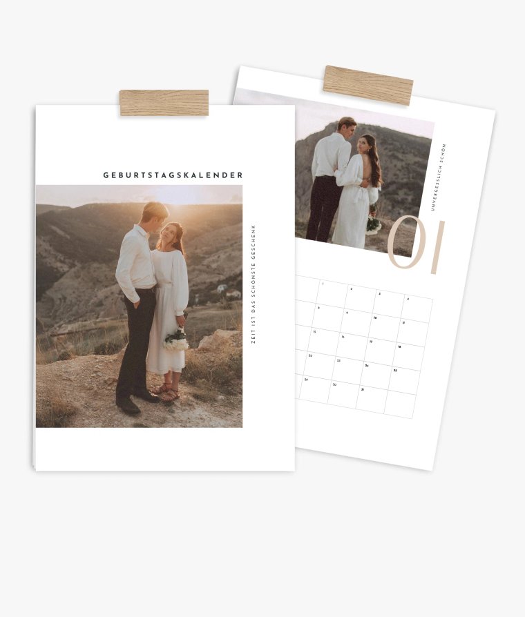 Terminkalender Zeitlos · Geburtstagskalender