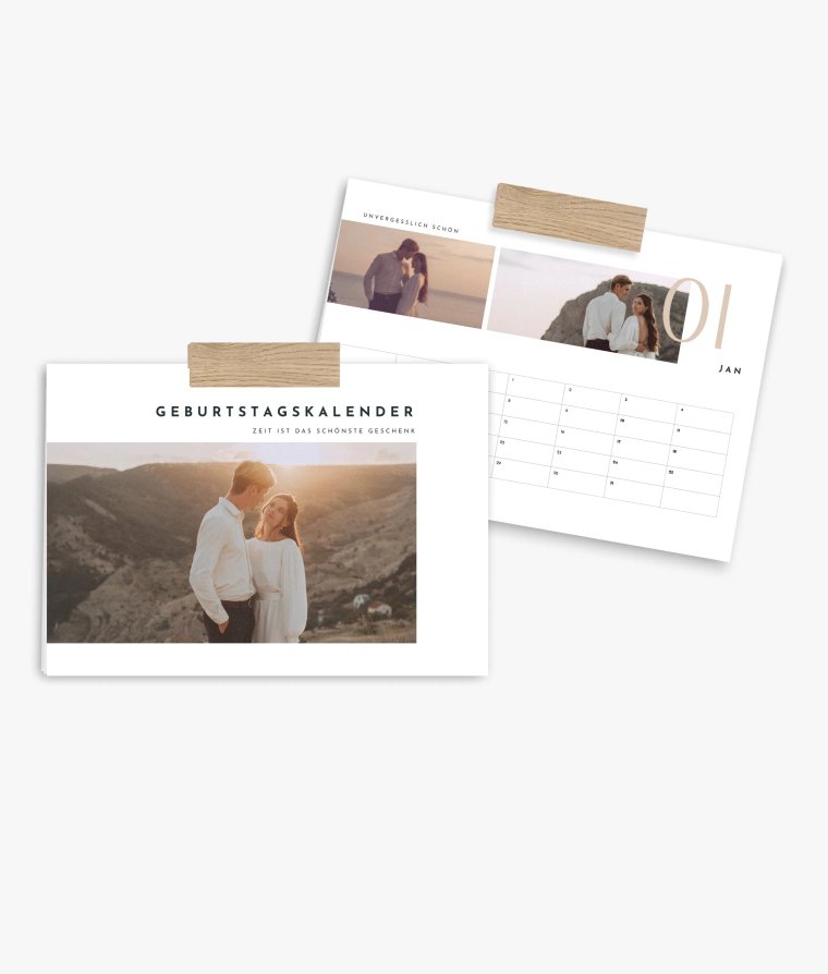 Terminkalender Zeitlos · Geburtstagskalender