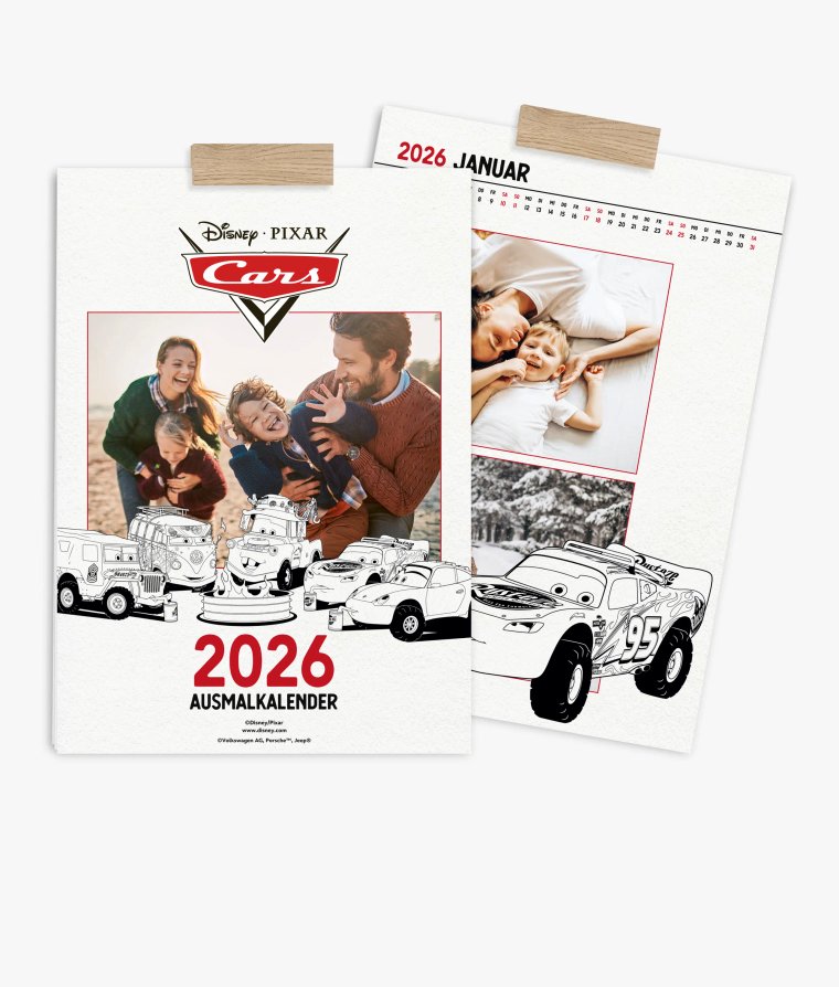 Wandkalender Cars · Ausmalkalender