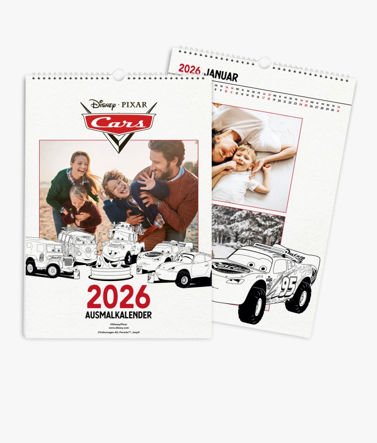 Wandkalender Cars · Ausmalkalender