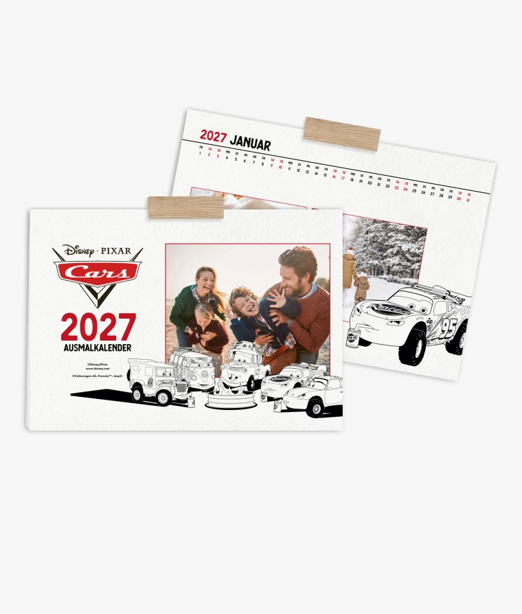 Wandkalender Cars · Ausmalkalender
