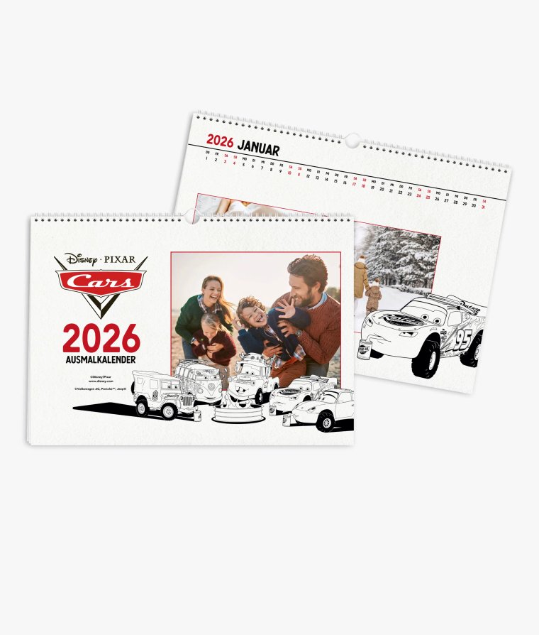 Wandkalender Cars · Ausmalkalender