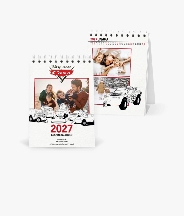 Tischkalender Cars · Ausmalkalender