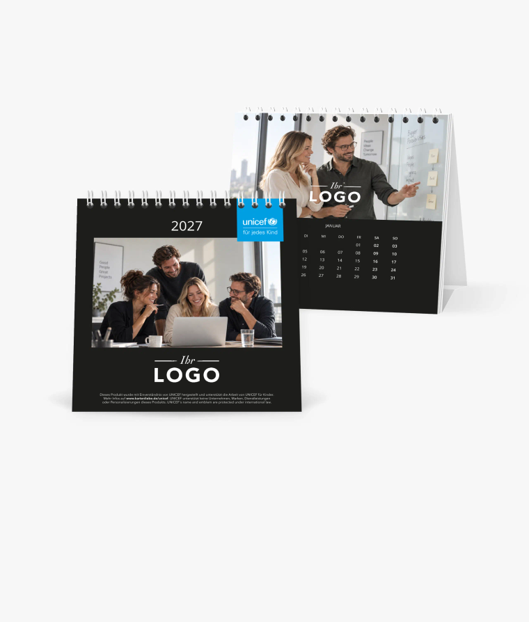 Tischkalender Minimal Black · Geschäftlich · UNICEF