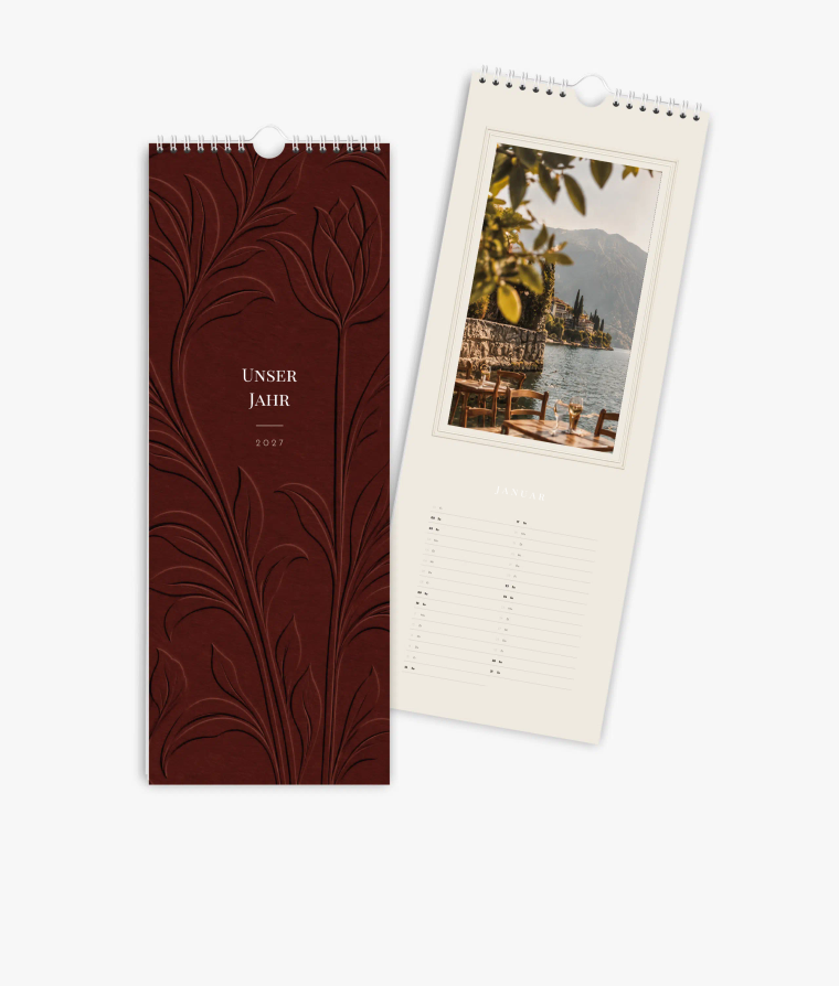 Küchenkalender Papierpoesie in Prägeoptik - Rot