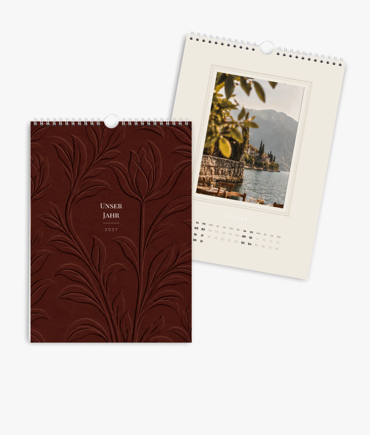 Wandkalender Papierpoesie in Prägeoptik - Rot