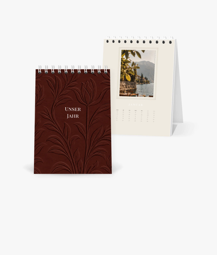 Tischkalender Papierpoesie in Prägeoptik - Rot