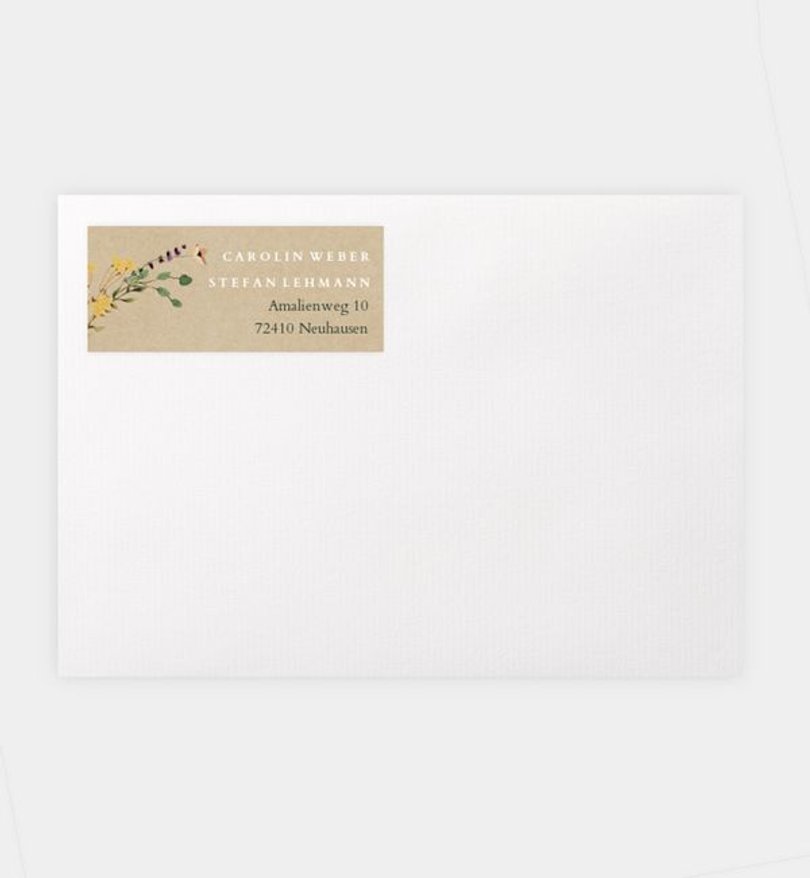 Absenderaufkleber Hochzeit Blütengarten
