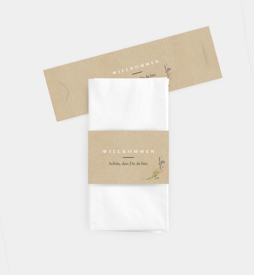 Taschentücher Banderole Hochzeit Blütengarten
