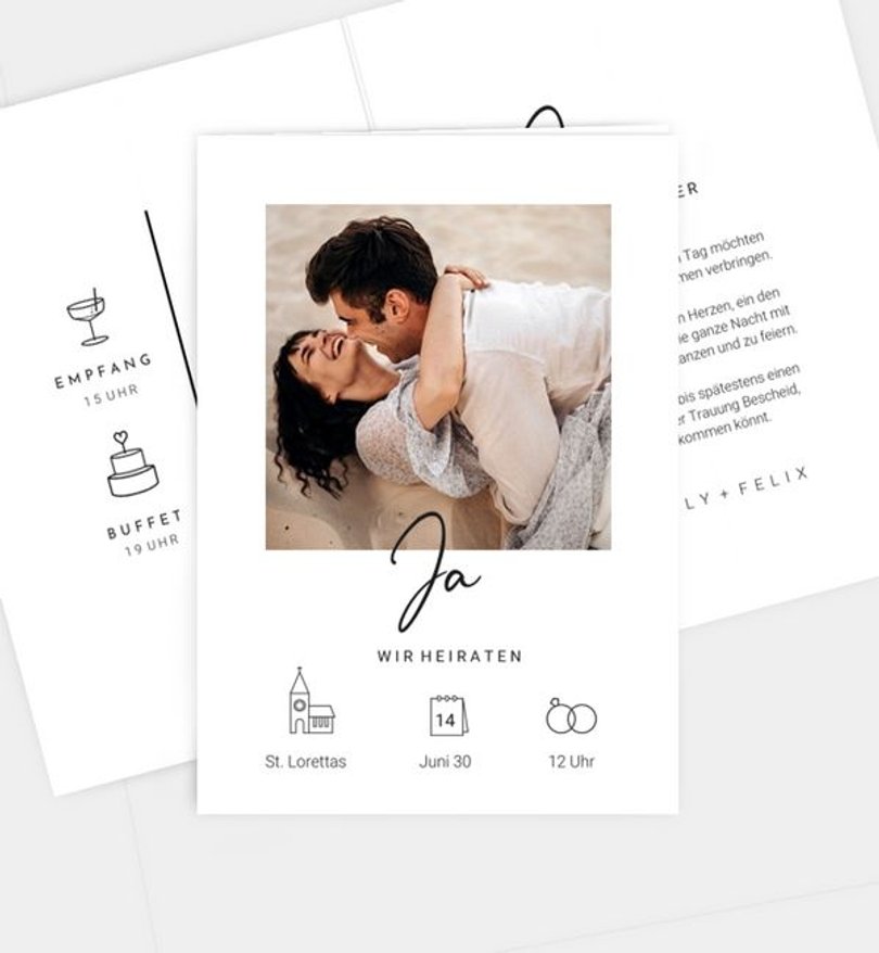 Einladungskarte Hochzeit Herzensglück